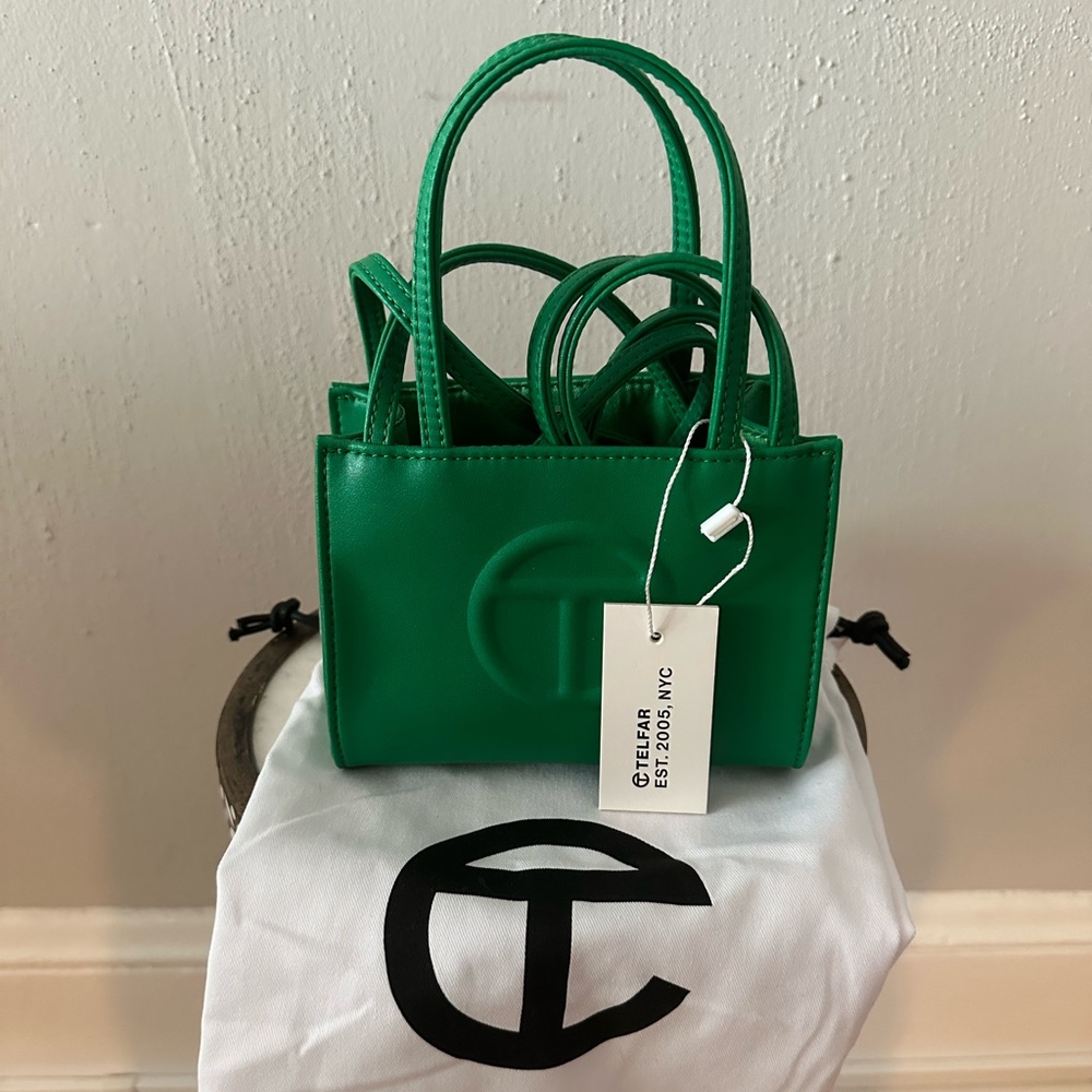NWT Telfar green screen small shopping bag
